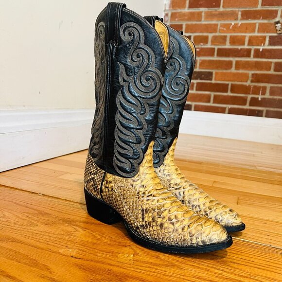 8 D RARE VIPER SNAKE POINTED TOE GOLD LABEL TL VTG CUSTOM COWBOY WESTERN BOOTS - Picture 2 of 16